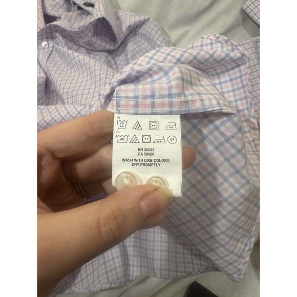 Tommy Hilfiger Shirt Mens XXL Pink Blue Striped Cotton Long Sleeve Button Up - Picture 13 of 15